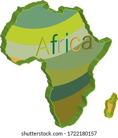 Mapa abstracto de 3D temático colorido de África.