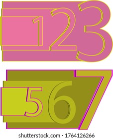 3d themed geometric shapes and numbers in seamless formations.