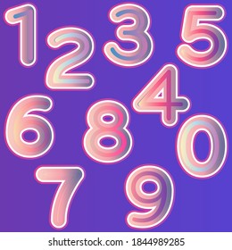 3d themed glowing layered numbers concept.