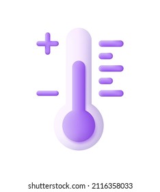 3d Thermometer isolated on white background. Forecast, climate and meteorology icons. Temperature. Trendy and modern vector in 3d style.