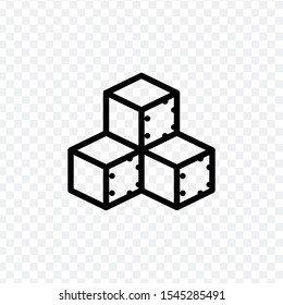 3D three cubes construction, company logo design. Stock Vector illustration isolated on transparent background.