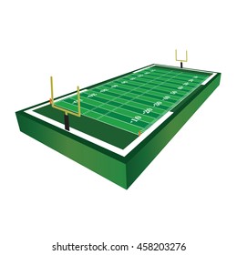 A 3D three dimensional American football field illustration. Vector EPS 10 available.