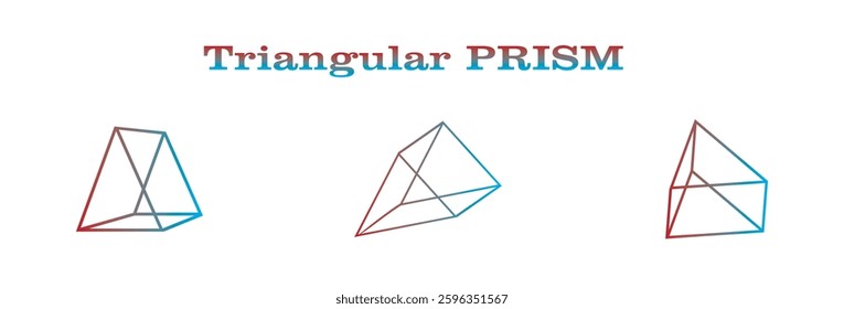 3D, three dimensional vector,triangular prism illustration