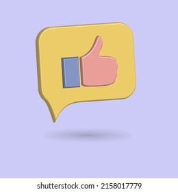 3D thumb icon vector illustration with call out shape best for your decoration property images