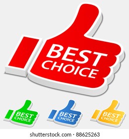 3D Thumb Up Icon, Vector Illustration