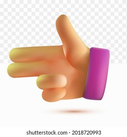 3d thumb up shooting hand 3d hands invite handshake Hands Gestures 3D cartoon friendly funny style isolated on white transparent background 