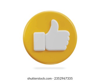 3d thumbs up social media like icon vector illustration