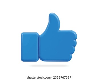 3d thumbs up social media like icon vector illustration