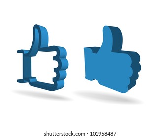 3d thumbs ub symbols isolated on white