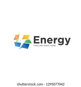 3d thunder bolt energy logo icon vector template