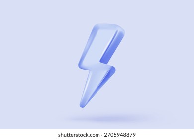 3D thunder bolt icons with coupon for sales and shopping online, discount coupon of cash. flash lightning on time alert notice special offer promotion. 3d price tags icon vector render illustration