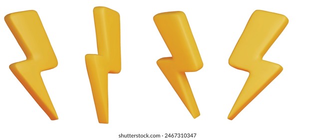 3d Thunder and bolt lighting flash correction set flash sale element. vector illustration