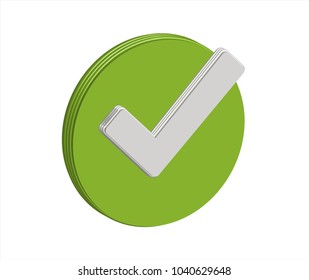 3d Tick Icon Vector Graphics Stock Vector (Royalty Free) 1040629648