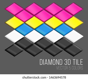 3d tiles, vector, colorful dimonds