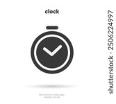 3d time and clock icon. Clock icon in trendy flat and line style isolated on background. Icons for date, time, era, duration, period, span, hour, minute, watch, timer, time keeper.