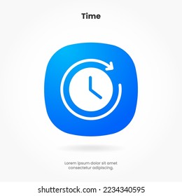 3d time and clock icon. Clock icon in trendy flat and line style isolated on background. Icons for date, time, era, duration, period, span, hour, minute, watch, timer, time keeper.