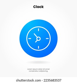 3d time and clock icon. Clock icon in trendy flat and line style isolated on background. Icons for date, time, era, duration, period, span, hour, minute, watch, timer, time keeper.