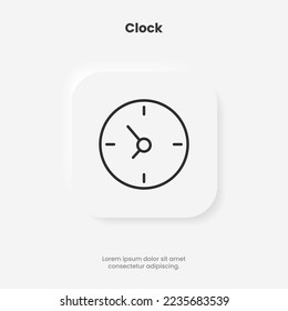 3d time and clock icon. Clock icon in trendy flat and line style isolated on background. Icons for date, time, era, duration, period, span, hour, minute, watch, timer, time keeper.