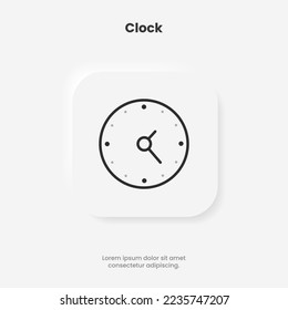 3d time and clock icon. Clock icon in trendy flat and line style isolated on background. Icons for date, time, era, duration, period, span, hour, minute, watch, timer, time keeper.