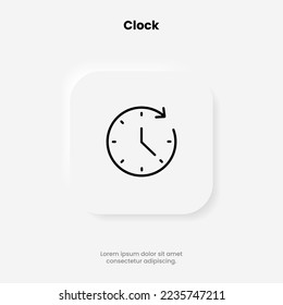 3d time and clock icon. Clock icon in trendy flat and line style isolated on background. Icons for date, time, era, duration, period, span, hour, minute, watch, timer, time keeper.