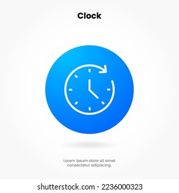 3d time and clock icon. Clock icon in trendy flat and line style isolated on background. Icons for date, time, era, duration, period, span, hour, minute, watch, timer, time keeper.