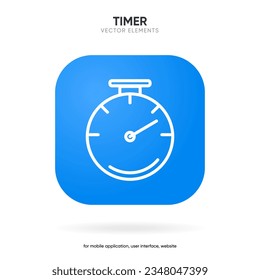 3d time and clock icon. Clock icon in trendy flat and line style isolated on background. Icons for date, time, era, duration, period, span, hour, minute, watch, timer, time keeper.