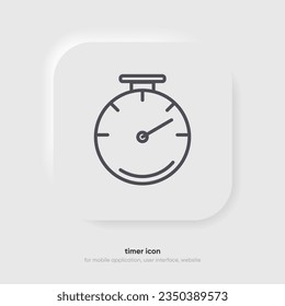 3d time and clock icon. Clock icon in trendy flat and line style isolated on background. Icons for date, time, era, duration, period, span, hour, minute, watch, timer, time keeper.