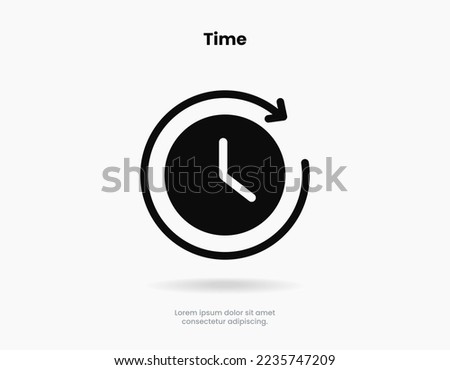 3d time and clock icon. Clock icon in trendy flat and line style isolated on background. Icons for date, time, era, duration, period, span, hour, minute, watch, timer, time keeper.