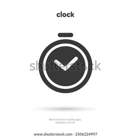 3d time and clock icon. Clock icon in trendy flat and line style isolated on background. Icons for date, time, era, duration, period, span, hour, minute, watch, timer, time keeper.