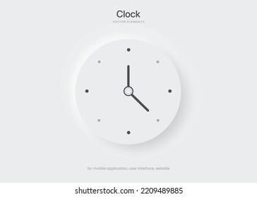 3d time and clock symbol. Date, time, era, duration, period, span, hour, minute, watch, timer, time keeper for UI UX, website, mobile app, separation.