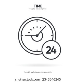 3d time and clock symbol. Date, time, era, duration, period, span, hour, minute, watch, timer, time keeper for UI UX, website, mobile app, separation.