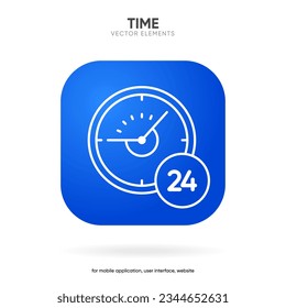 3d time and clock symbol. Date, time, era, duration, period, span, hour, minute, watch, timer, time keeper for UI UX, website, mobile app, separation.