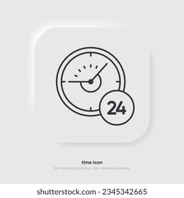 3d time and clock symbol. Date, time, era, duration, period, span, hour, minute, watch, timer, time keeper for UI UX, website, mobile app, separation.