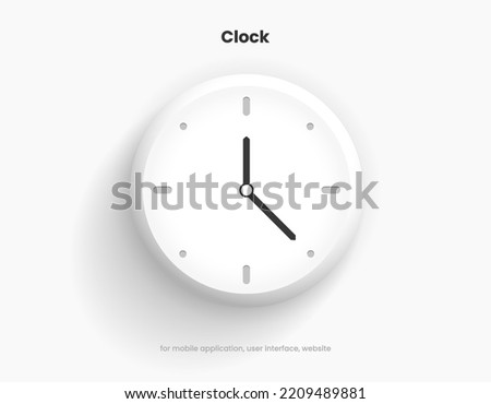 3d time and clock symbol. Date, time, era, duration, period, span, hour, minute, watch, timer, time keeper for UI UX, website, mobile app, separation.