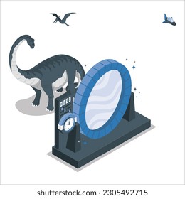 3d Time Machine Vector. time machine going to the future or past. Vector artwork depicts time machine, back to the past, changing history and finding out about the future.