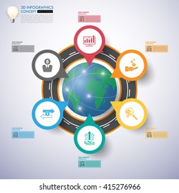 3d timeline infographics with icons set. vector. illustration.