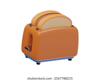 3d toaster icon rendering illustration