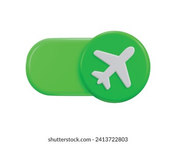 3d toggle icon for airplane mode active icon vector illustration