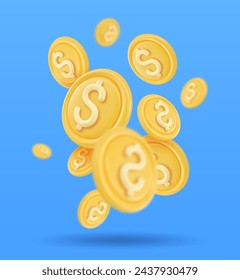 3D Token Coin Icons vector