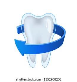 3d tooth vector design illustration isolated on white background