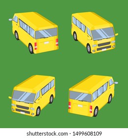 3d top view delivery van car transport vector illustration eps10