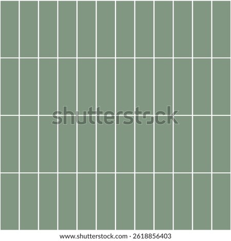 3D top view of matte green ceramic tiles with grid pattern, perfect for wall, flooring, or interior design texture backgrounds.