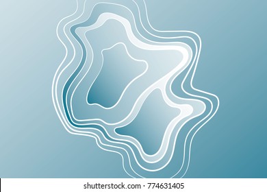 3D Top view. Topographic map 3d landscape landscape. Vector illustration. Abstract waves