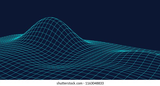 3D topographic maps, contour lines. Abstract line technology background, similar to the concept of cloud data connection, blockchain, neural network.