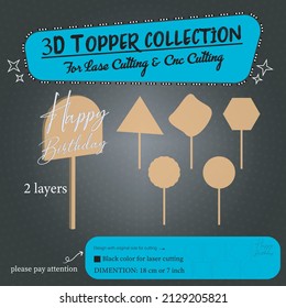 3d topper collection for laser cutting and cnc cutting