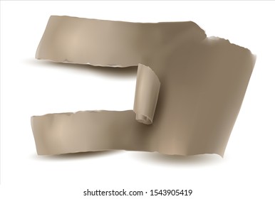 3d Torn Realistic Vector Paper.Ripped paper.Damaged, torn packaging.
