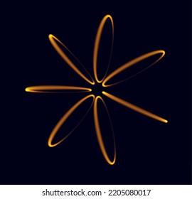 3D Torus Dots and Lines made of glowing lights. Electromagnetic Force Field Concept. Science Physics Background.