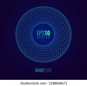 3D Torus Dots. Science Physics or Technology Background. Vector Illustration. Energy Fields Torus Objects Design Elements. 3D Particles Ring Backdrop.