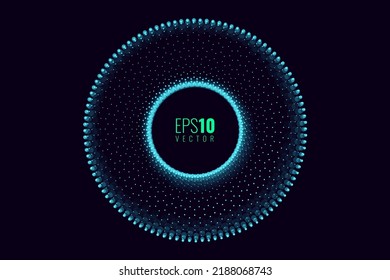 3D Torus Dots. Science Physics or Technology Background. Vector Illustration. Energy Fields Torus Objects Design Elements. 3D Particles Ring Backdrop.
