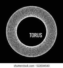 3D torus. Element for cyber, digital, science, big data concept design. Vector Illustration